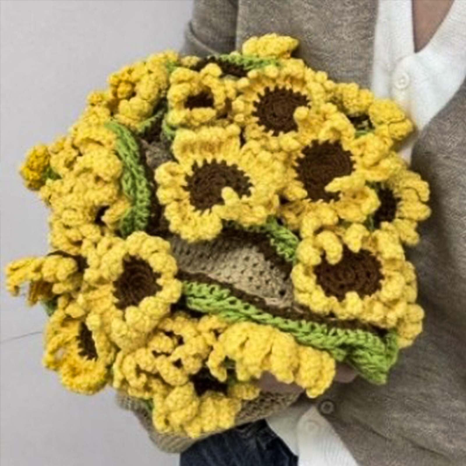 Amazon｜かぎ針編みの花、バラの花束ブランケット、手作りの花